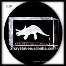 К9 3D лазерный Кристалл прямоугольник с Динозавром внутри